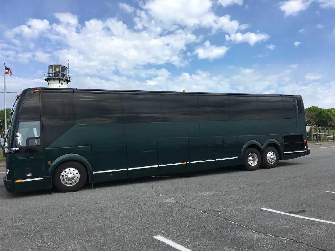 56 Passenger Motor Coach 56 Passenger Motor Coach with tinted windows for charter bus rental