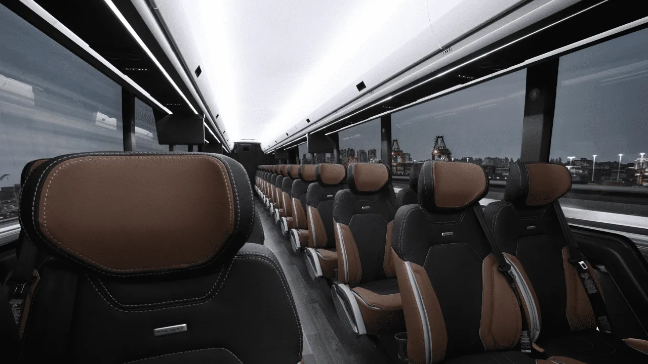 56 Passenger Motorcoach 56 Passenger Motorcoach interior for charter bus rental