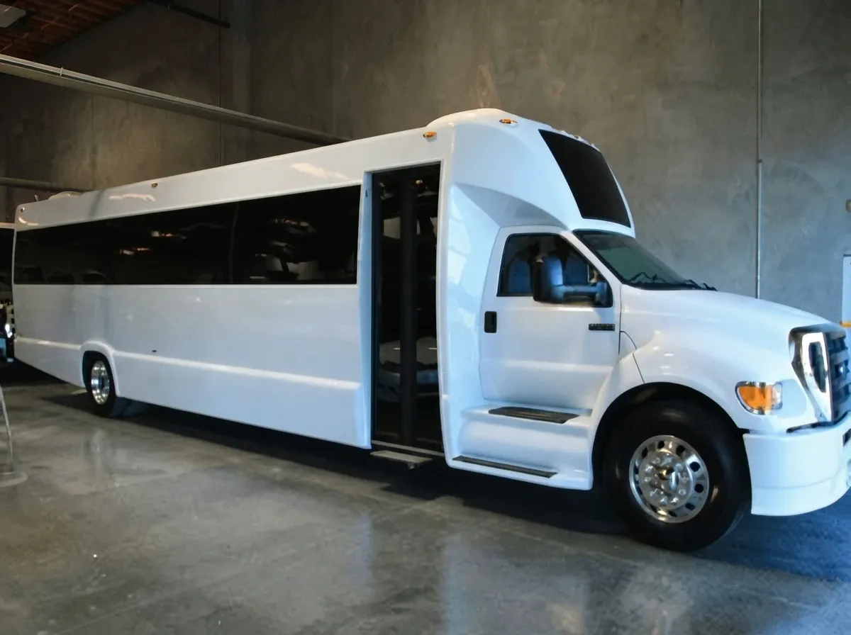 40 Passenger Party Bus, white – for rent