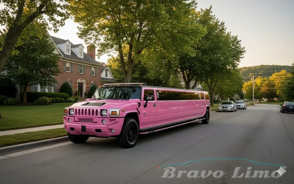 Pink Hummer H2 Limousine — Advertised 18–20 Maximum for limo rental