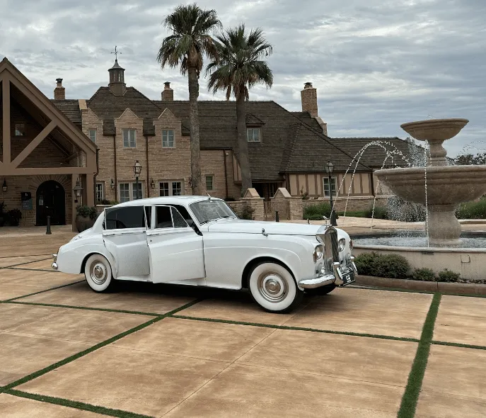 White Rolls Royce exterior for wedding car rental