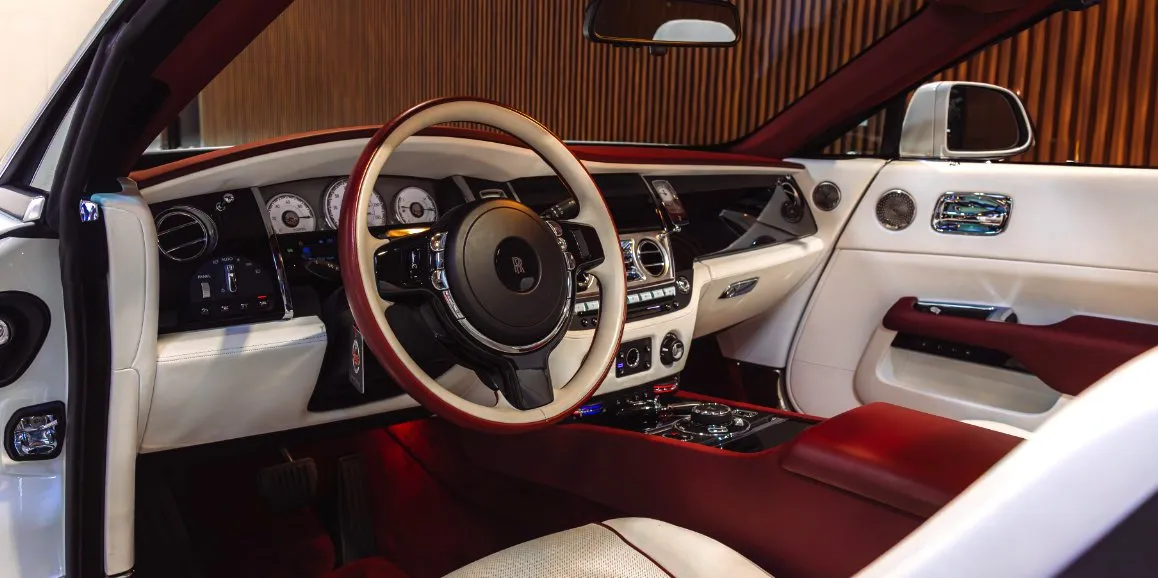 Rolls Royce Dawn interior for wedding car rental