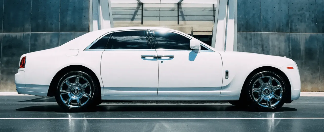 Black Rolls Royce Ghost for wedding car rental