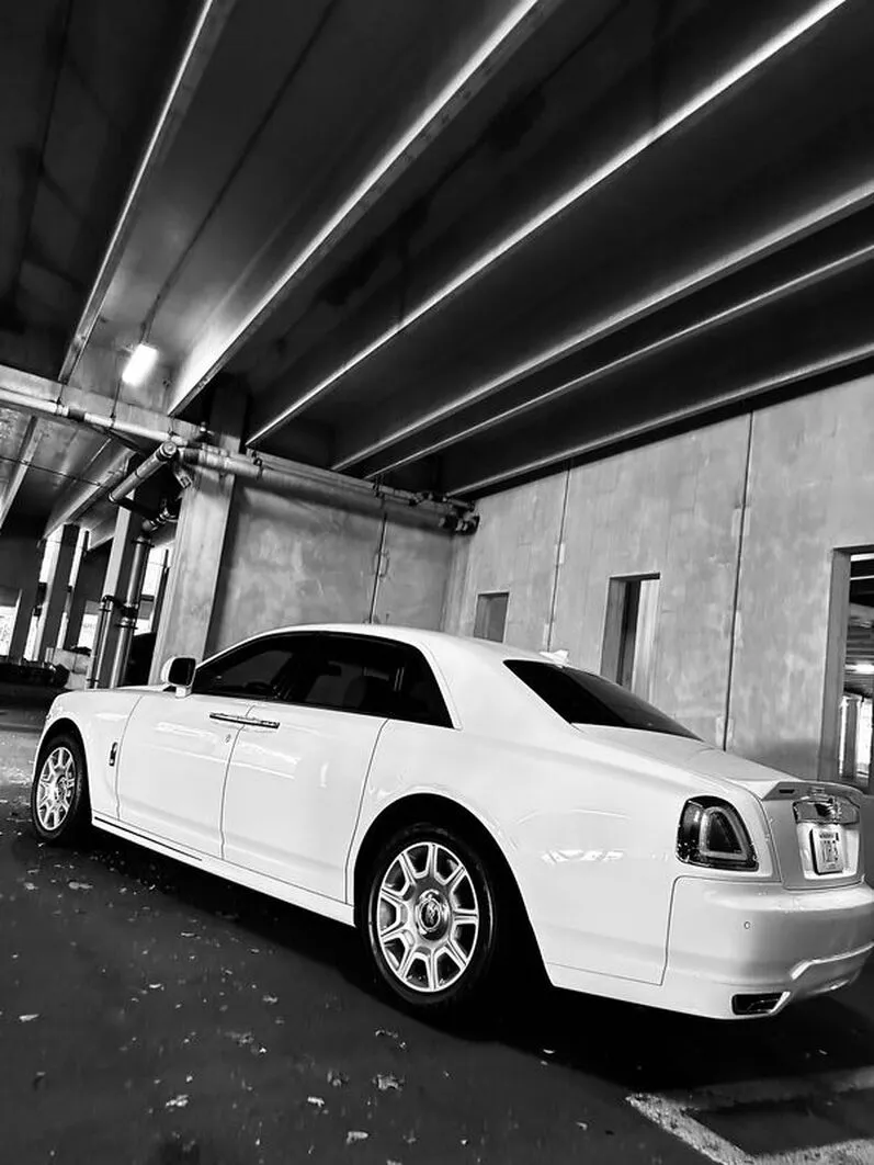 White Rolls-Royce Ghost Sedan exterior, photo 10 for wedding car rental
