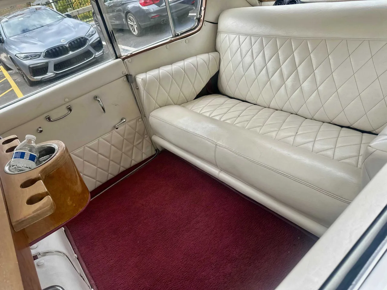 Rolls Royce Princess interior with cup holders for wedding car rental