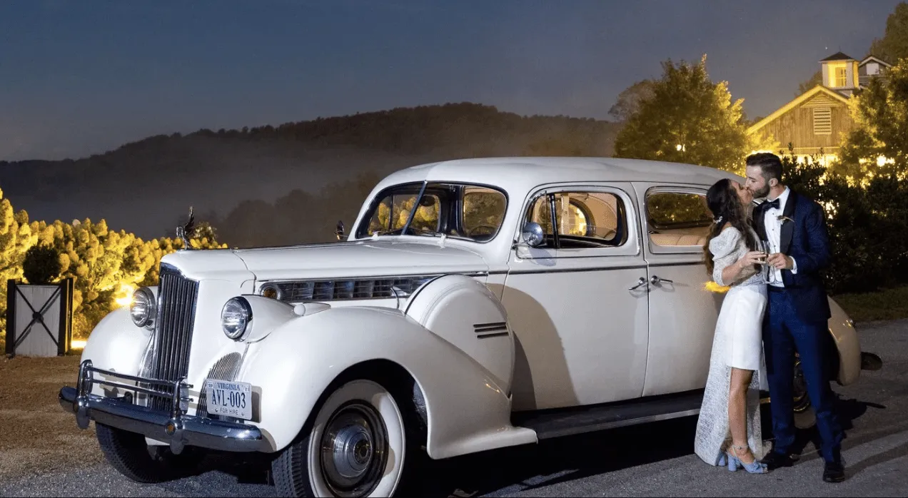 White Senior Packard 1940 for wedding car rental White Senior Packard 1940 for wedding car rental