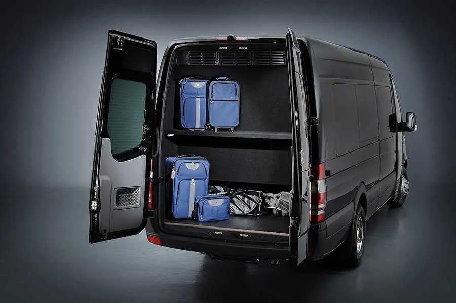 Black Mercedes Party Bus- 12 Pax exterior for party bus rental