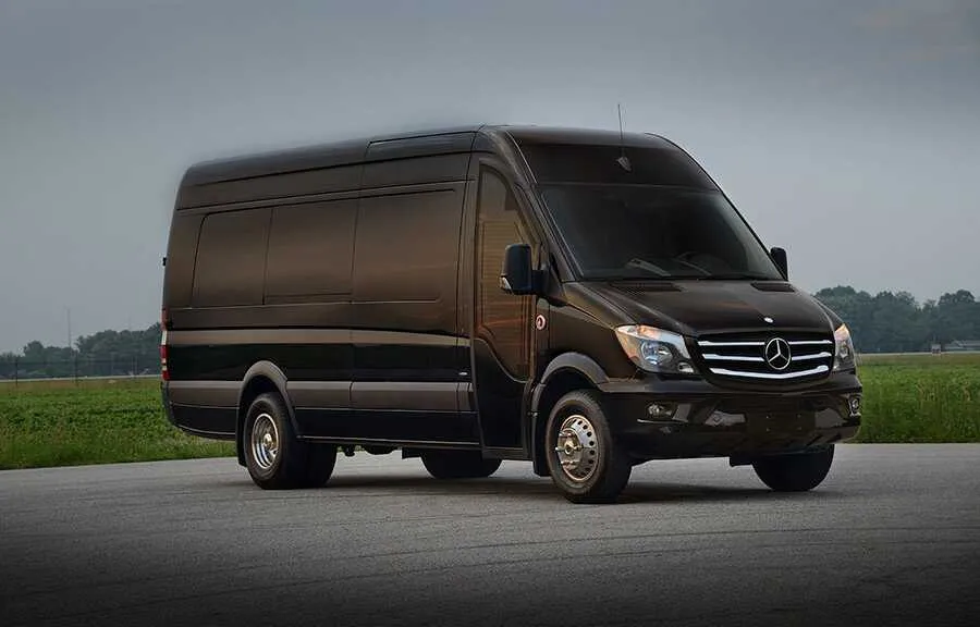 Black Mercedes Party Bus- 12 Pax for party bus rental