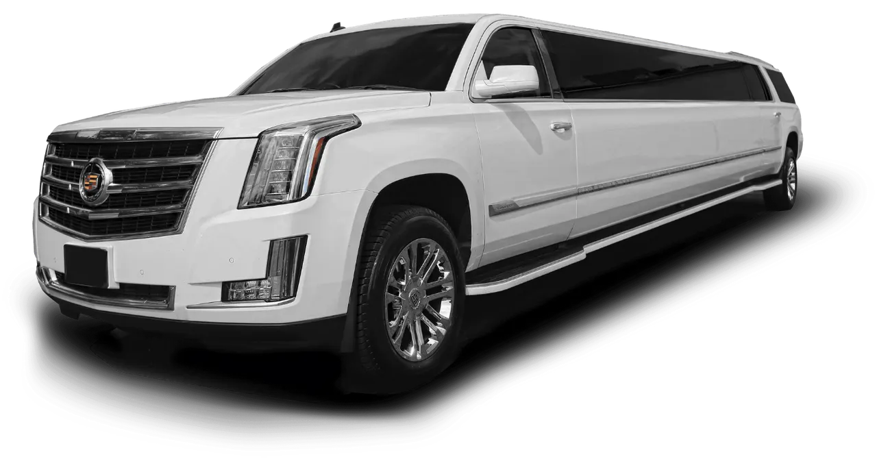 White Cadillac Escalade Stretch Limousine for limo rental White Cadillac Escalade Stretch Limousine for limo rental
